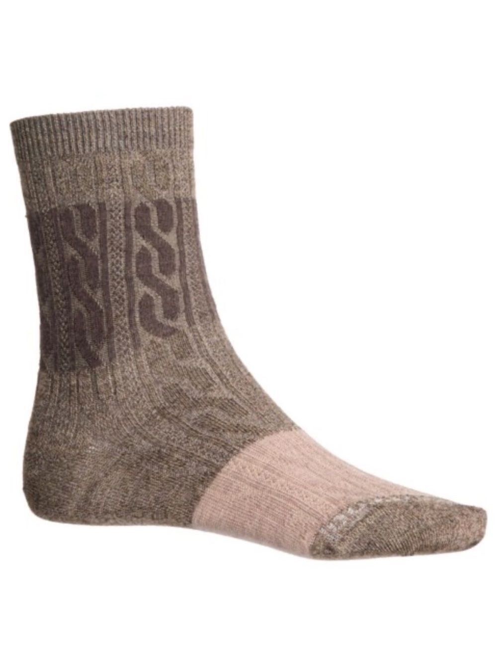 SmartWool XL Colorblock Tan Brown Everyday Unisex Merino Wool Blend Crew Socks